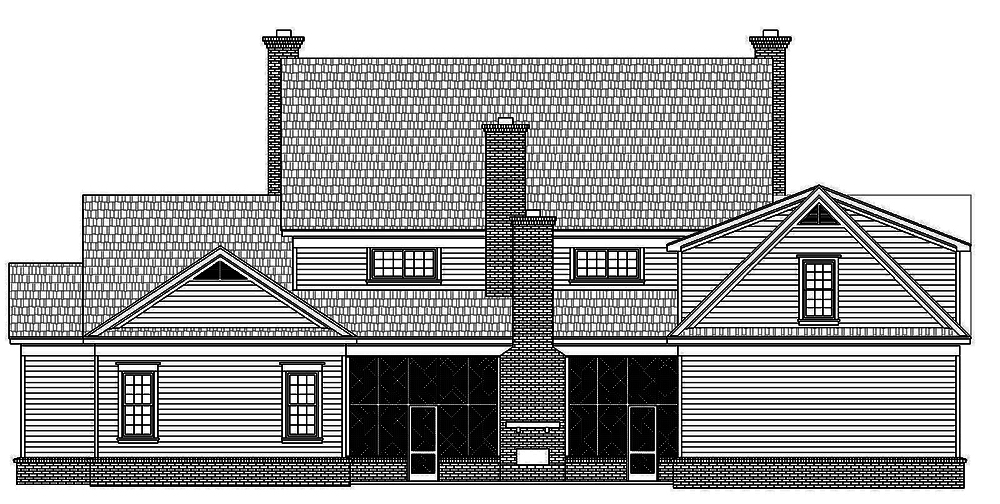 Home Plan Rear Elevation of this 6-Bedroom,6858 Sq Ft Plan -196-1023