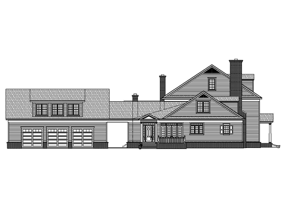 Home Plan Left Elevation of this 6-Bedroom,6858 Sq Ft Plan -196-1023