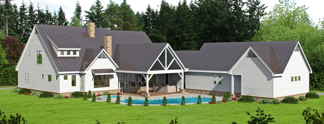 Rear View of this 5-Bedroom, 5317 Sq Ft Plan - 196-1024