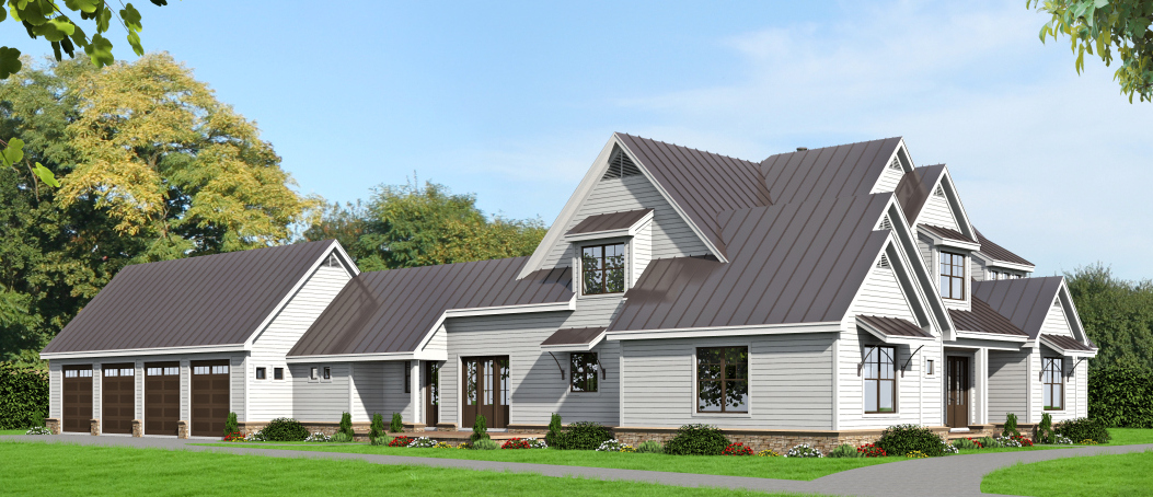 Side View of this 5-Bedroom, 5317 Sq Ft Plan - 196-1024