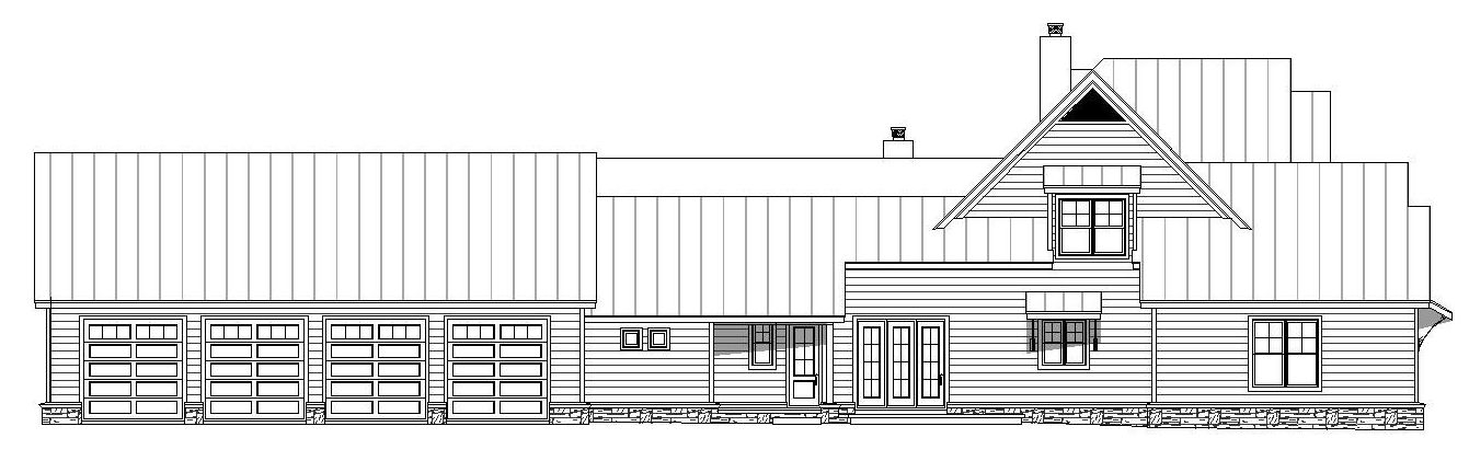 Home Plan Left Elevation of this 5-Bedroom,5317 Sq Ft Plan -196-1024