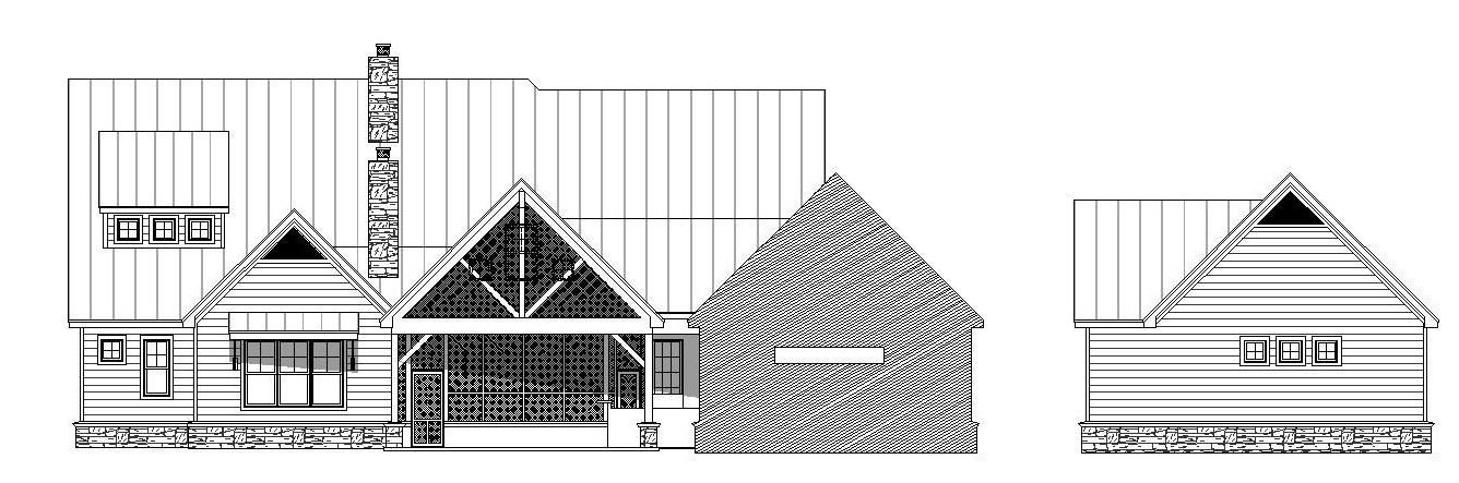 Home Plan Rear Elevation of this 5-Bedroom,5317 Sq Ft Plan -196-1024