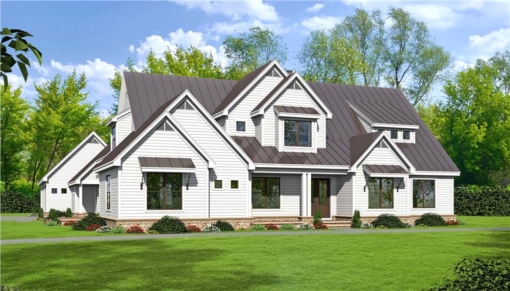Side View of this 5-Bedroom, 5317 Sq Ft Plan - 196-1024