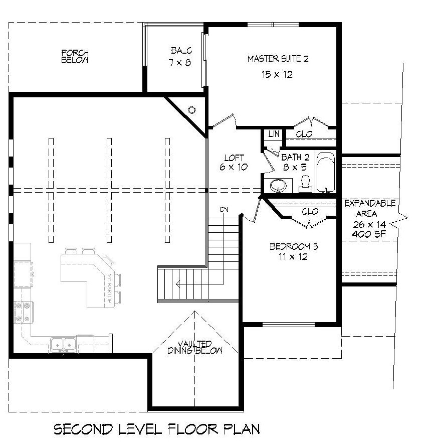 Floor Plan Second Story of Luxury Plan #196-1025