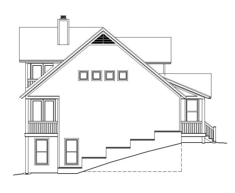 Home Plan Left Elevation of this 4-Bedroom,3140 Sq Ft Plan -196-1025