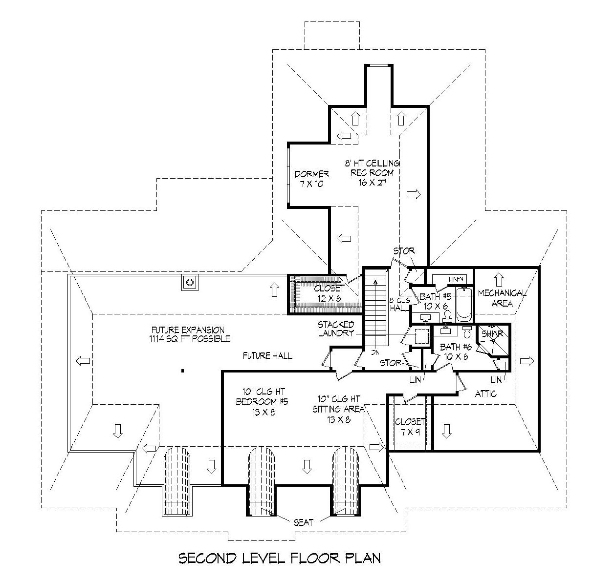 Floor Plan Second Story of Luxury Plan #196-1026