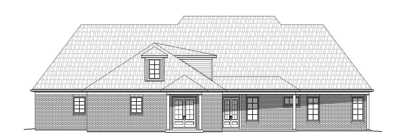 Home Plan Rear Elevation of this 5-Bedroom,5444 Sq Ft Plan -196-1026