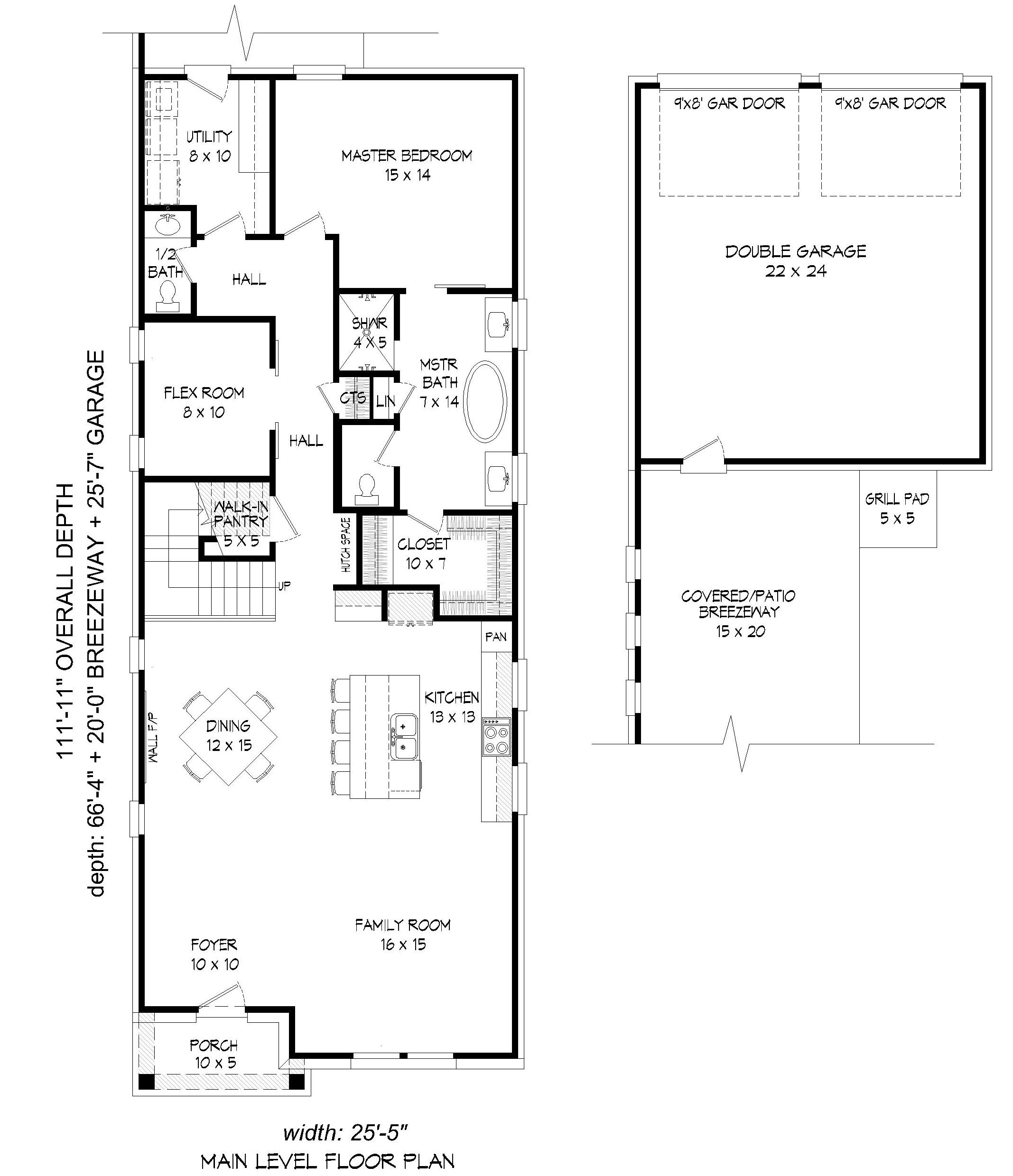 Floor Plan First Story of Country Plan #196-1027
