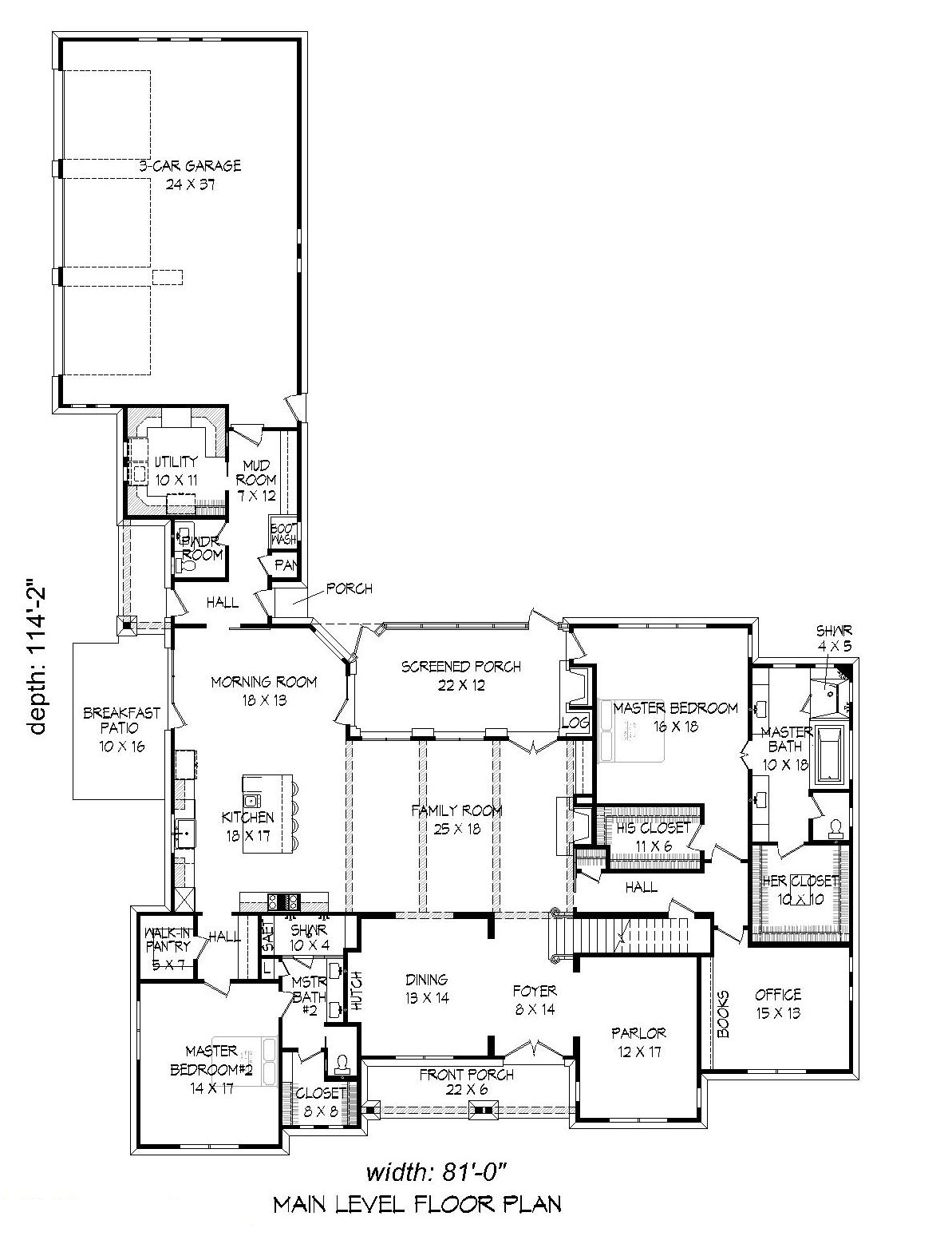 Floor Plan First Story of Luxury Plan #196-1029