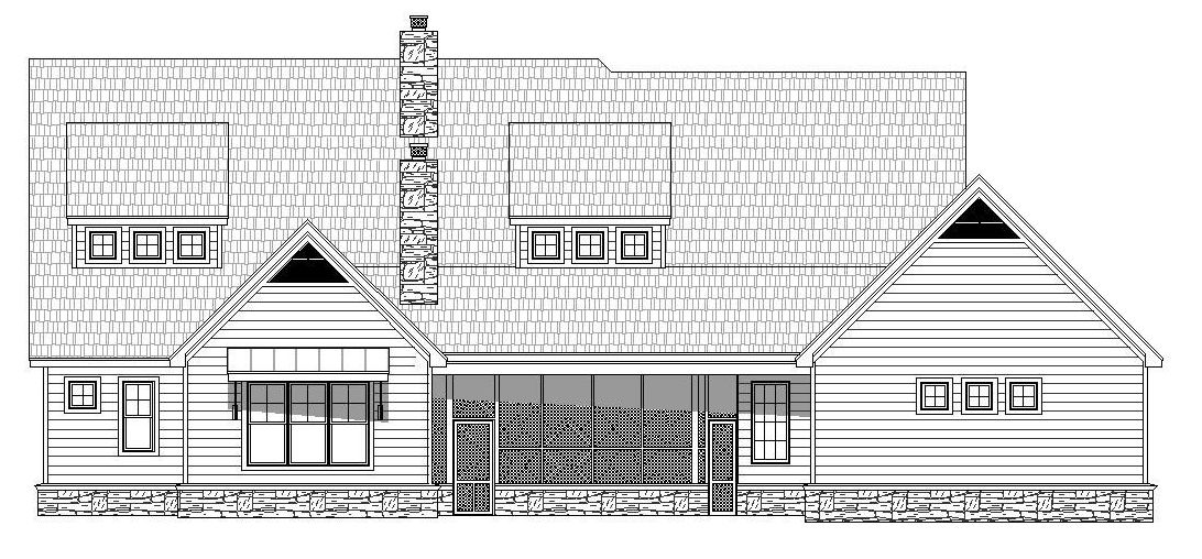 Home Plan Rear Elevation of this 5-Bedroom,5371 Sq Ft Plan -196-1029