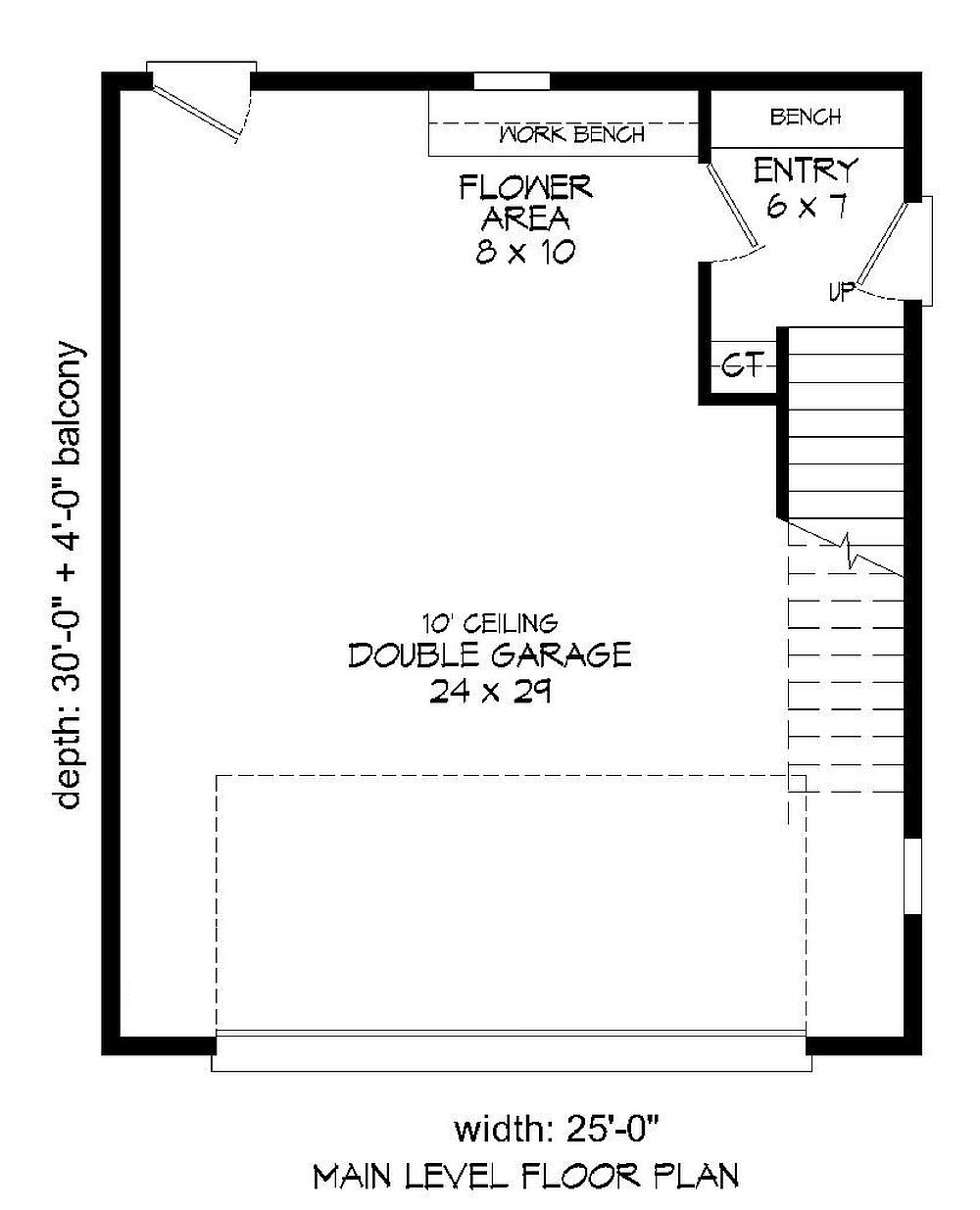 Floor Plan First Story of Garage w/Apartments Plan #196-1030