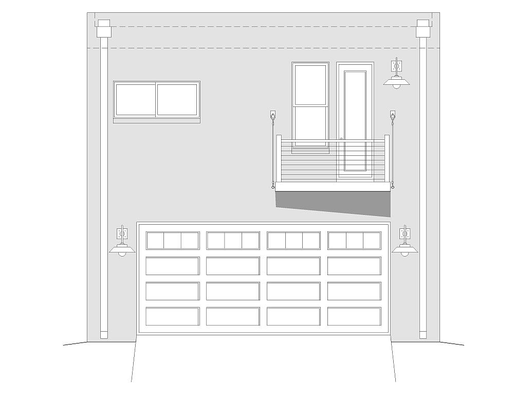Home Plan Front Elevation of this 2-Bedroom,820 Sq Ft Plan -196-1030