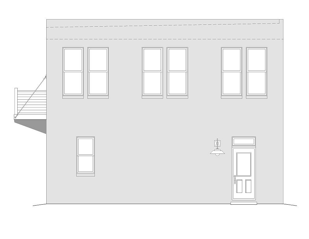 Home Plan Right Elevation of this 2-Bedroom,820 Sq Ft Plan -196-1030