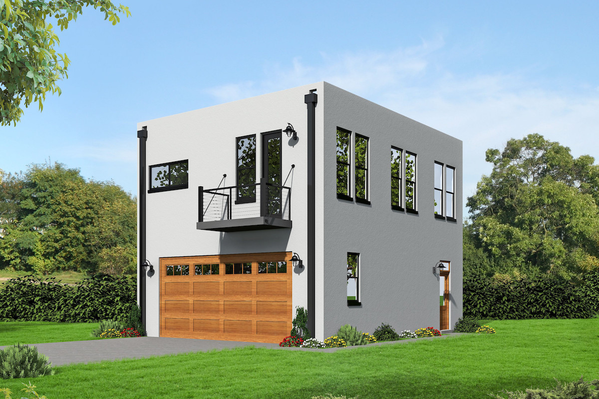 Garage w/Apartments home (ThePlanCollection: Plan #196-1030)