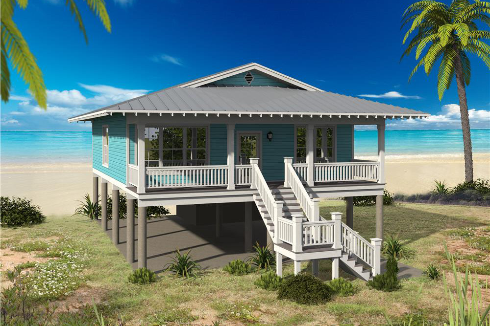 Vacation home (ThePlanCollection: Plan #196-1033)