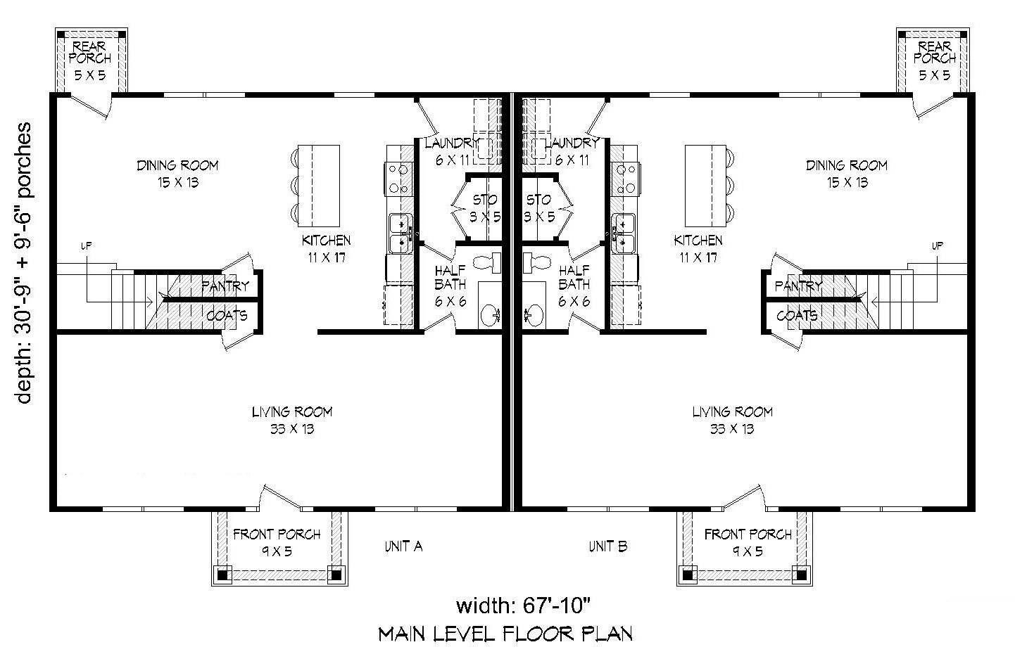 Floor Plan First Story of Multi-Unit Plan #196-1034