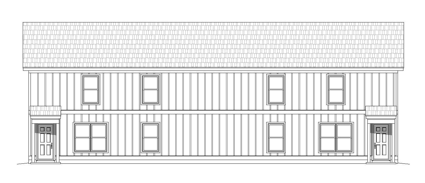 Home Plan Rear Elevation of this 8-Bedroom,4080 Sq Ft Plan -196-1034