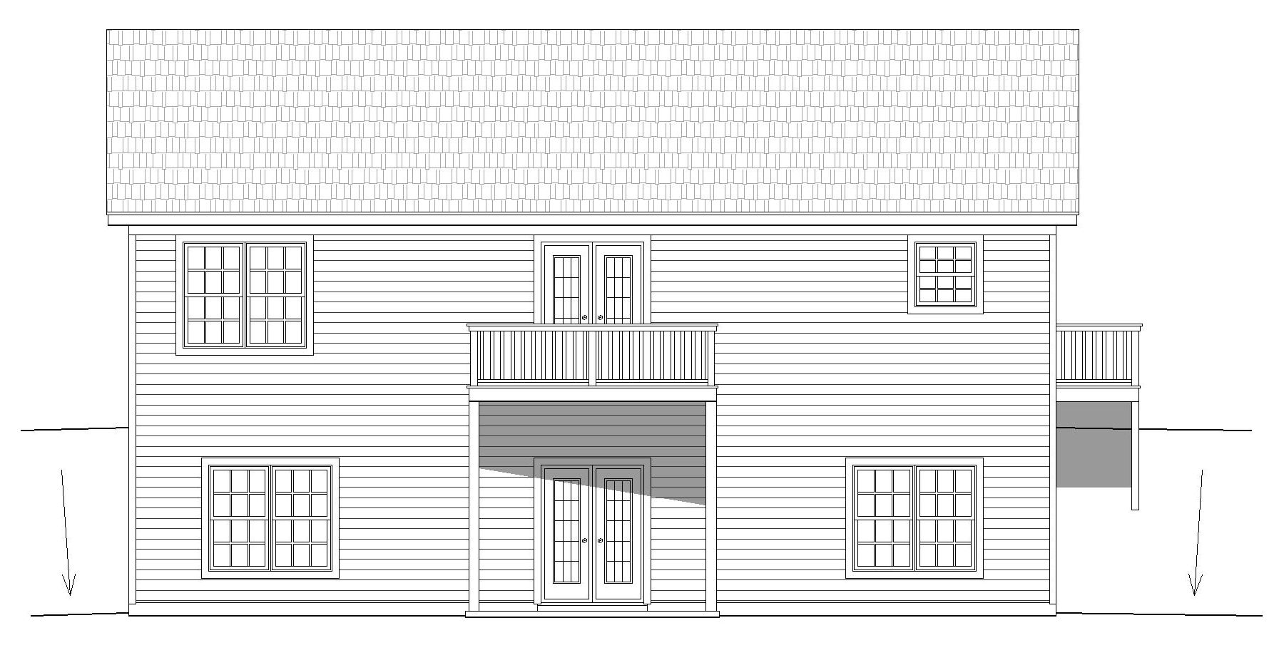 Home Plan Rear Elevation of this 3-Bedroom,2522 Sq Ft Plan -196-1035