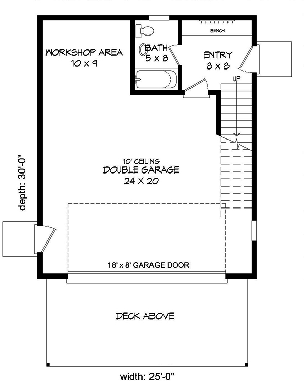 Floor Plan Garage of Contemporary Plan #196-1036