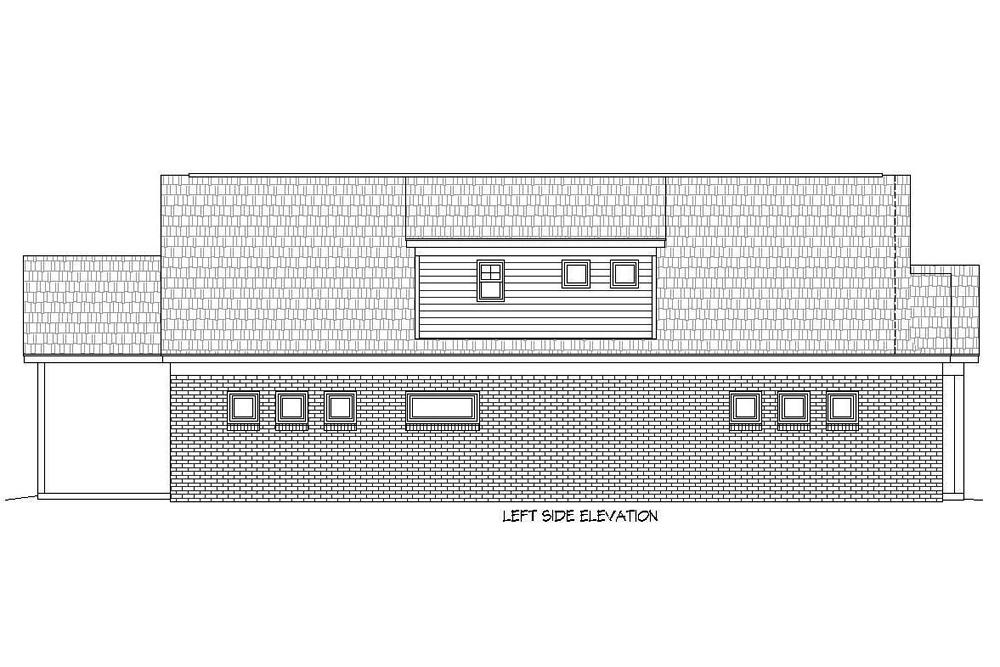 Home Plan Left Elevation of this 3-Bedroom,2367 Sq Ft Plan -196-1037