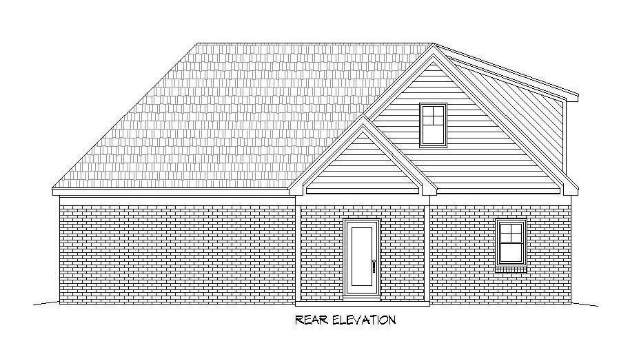 Home Plan Rear Elevation of this 3-Bedroom,2367 Sq Ft Plan -196-1037