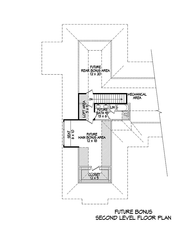 Floor Plan Second Story of Country Plan #196-1038