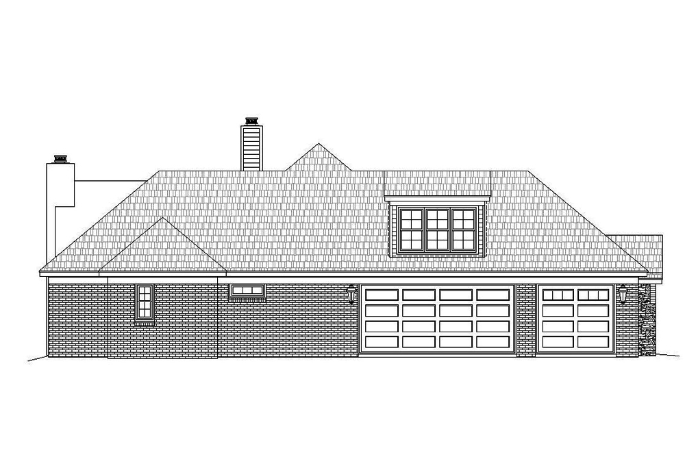 Home Plan Left Elevation of this 3-Bedroom,2775 Sq Ft Plan -196-1038
