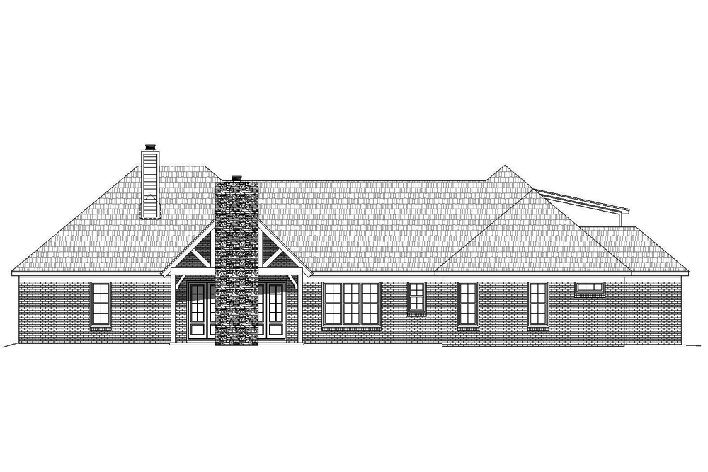 Home Plan Rear Elevation of this 3-Bedroom,2775 Sq Ft Plan -196-1038