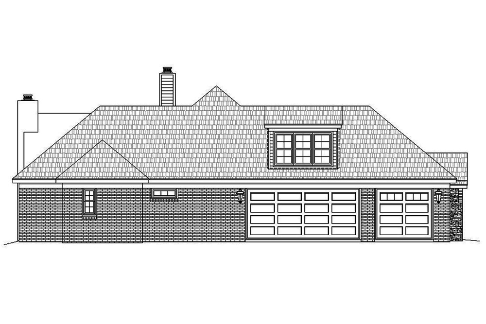 Home Plan Left Elevation of this 3-Bedroom,3275 Sq Ft Plan -196-1039