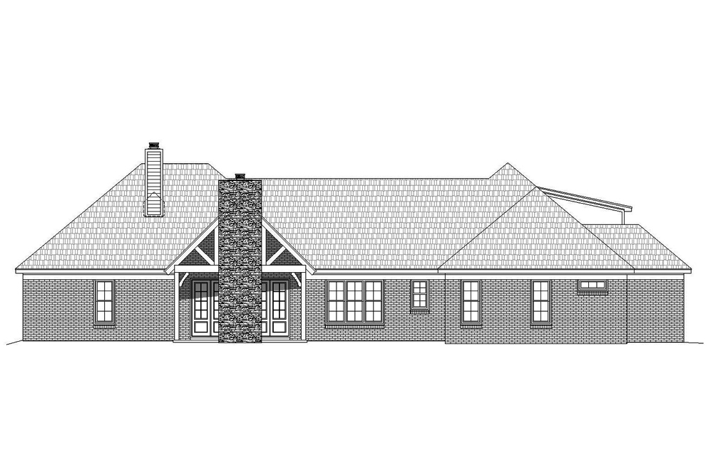 Home Plan Rear Elevation of this 3-Bedroom,3275 Sq Ft Plan -196-1039