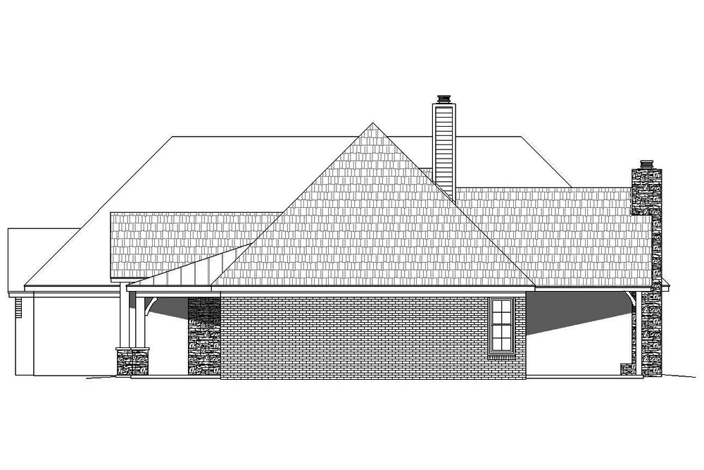 Home Plan Right Elevation of this 4-Bedroom,3445 Sq Ft Plan -196-1040