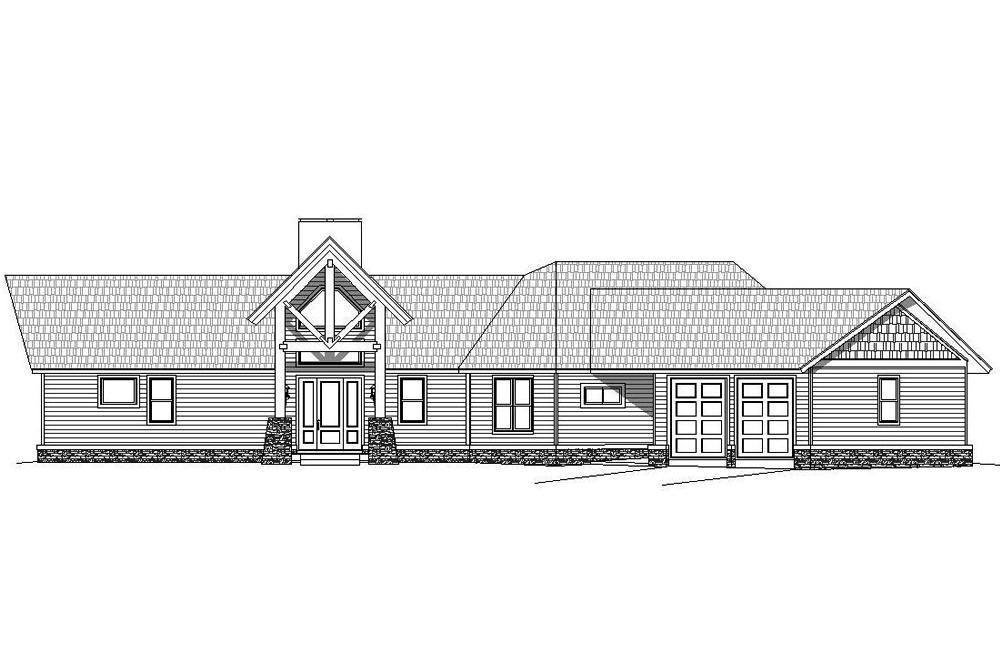 Home Plan Front Elevation of this 3-Bedroom,2943 Sq Ft Plan -196-1042