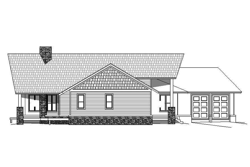 Home Plan Left Elevation of this 3-Bedroom,2943 Sq Ft Plan -196-1042