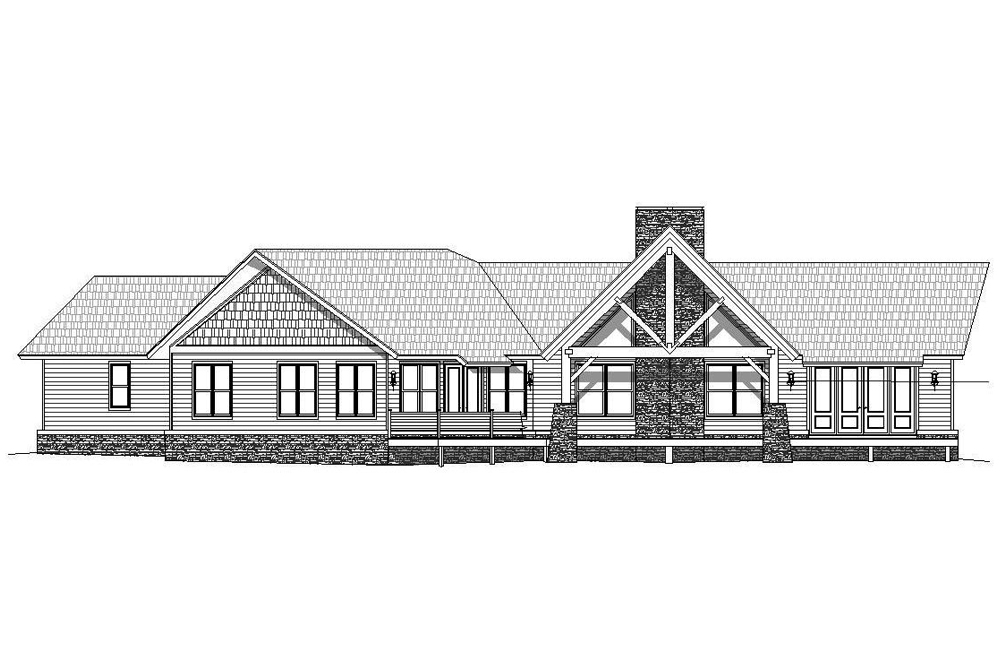 Home Plan Rear Elevation of this 3-Bedroom,2943 Sq Ft Plan -196-1042