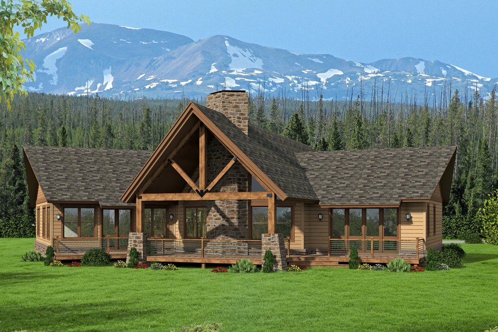 Rear View of this 3-Bedroom, 2943 Sq Ft Plan - 196-1042