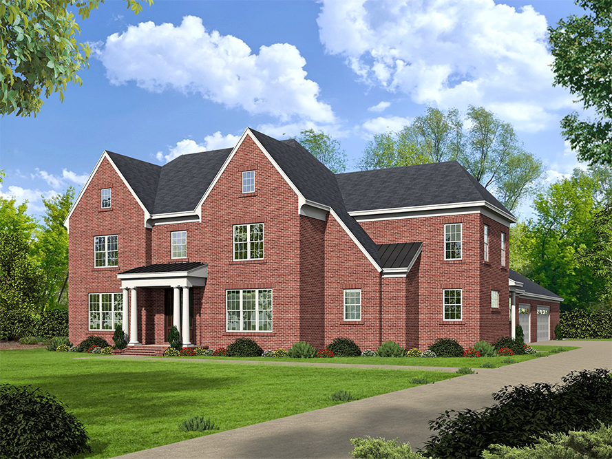 Side View of this 4-Bedroom, 5130 Sq Ft Plan - 196-1043