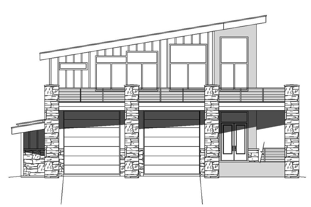 Home Plan Front Elevation of this 1-Bedroom,1319 Sq Ft Plan -196-1044