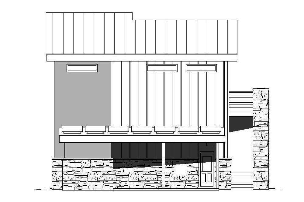 Home Plan Left Elevation of this 1-Bedroom,1319 Sq Ft Plan -196-1044