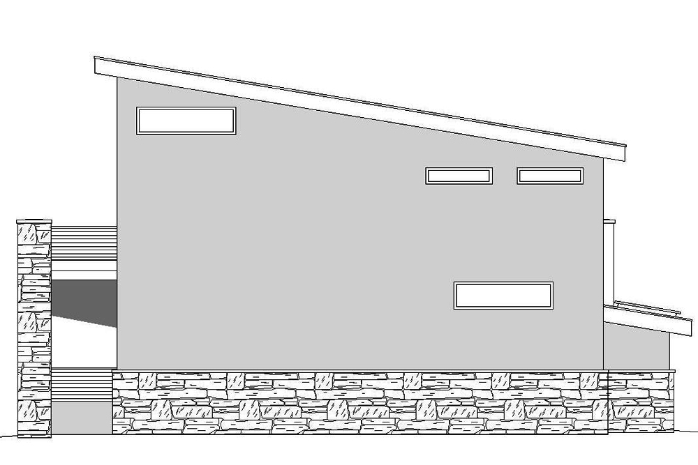 Home Plan Rear Elevation of this 1-Bedroom,1319 Sq Ft Plan -196-1044