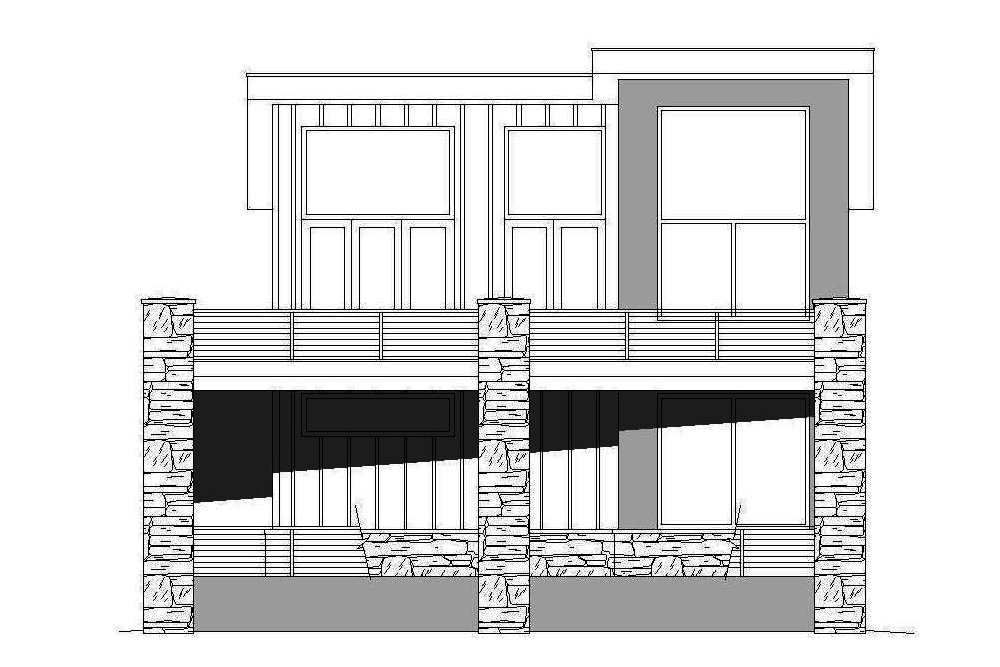 Home Plan Right Elevation of this 1-Bedroom,1319 Sq Ft Plan -196-1044