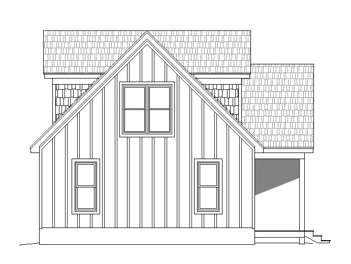 Home Plan Left Elevation of this 3-Bedroom,1400 Sq Ft Plan -196-1045