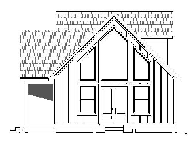 Home Plan Right Elevation of this 3-Bedroom,1400 Sq Ft Plan -196-1045