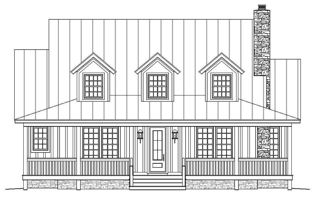 Home Plan Front Elevation of this 3-Bedroom,1990 Sq Ft Plan -196-1047