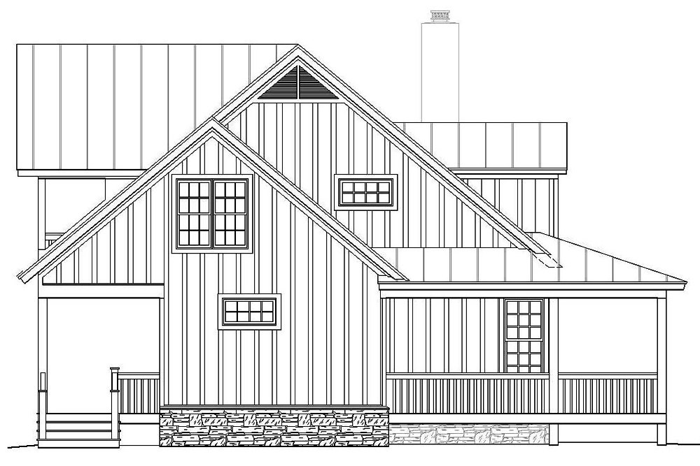 Home Plan Left Elevation of this 3-Bedroom,1990 Sq Ft Plan -196-1047