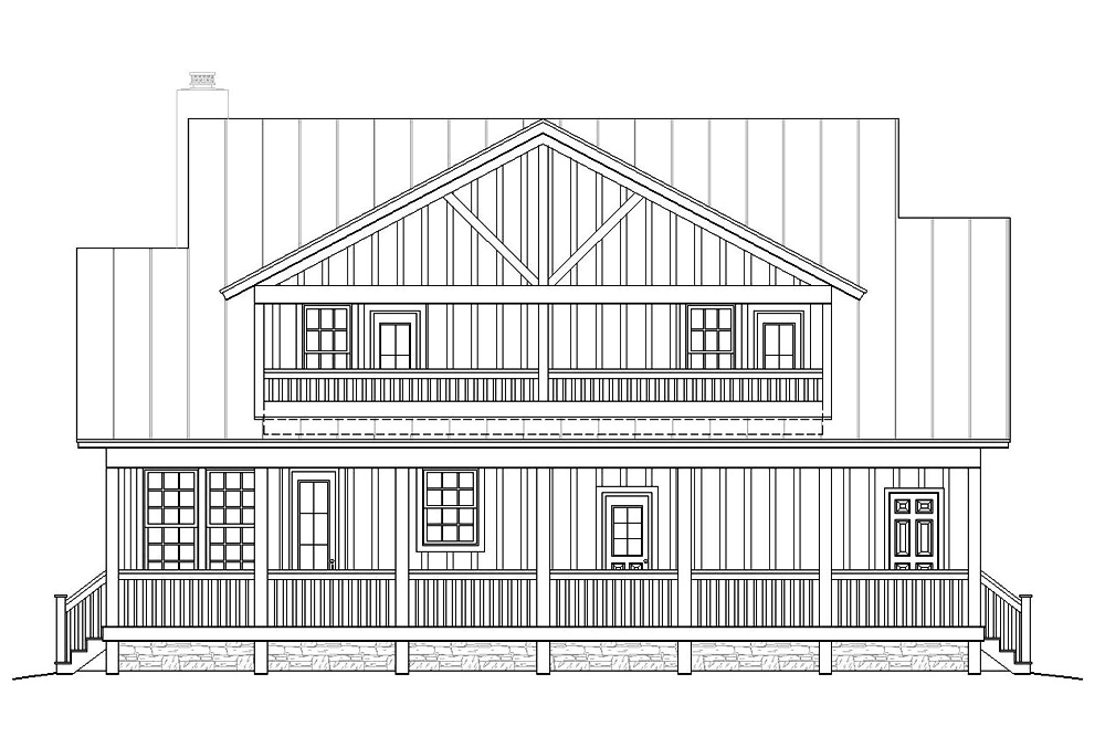 Home Plan Rear Elevation of this 3-Bedroom,1990 Sq Ft Plan -196-1047