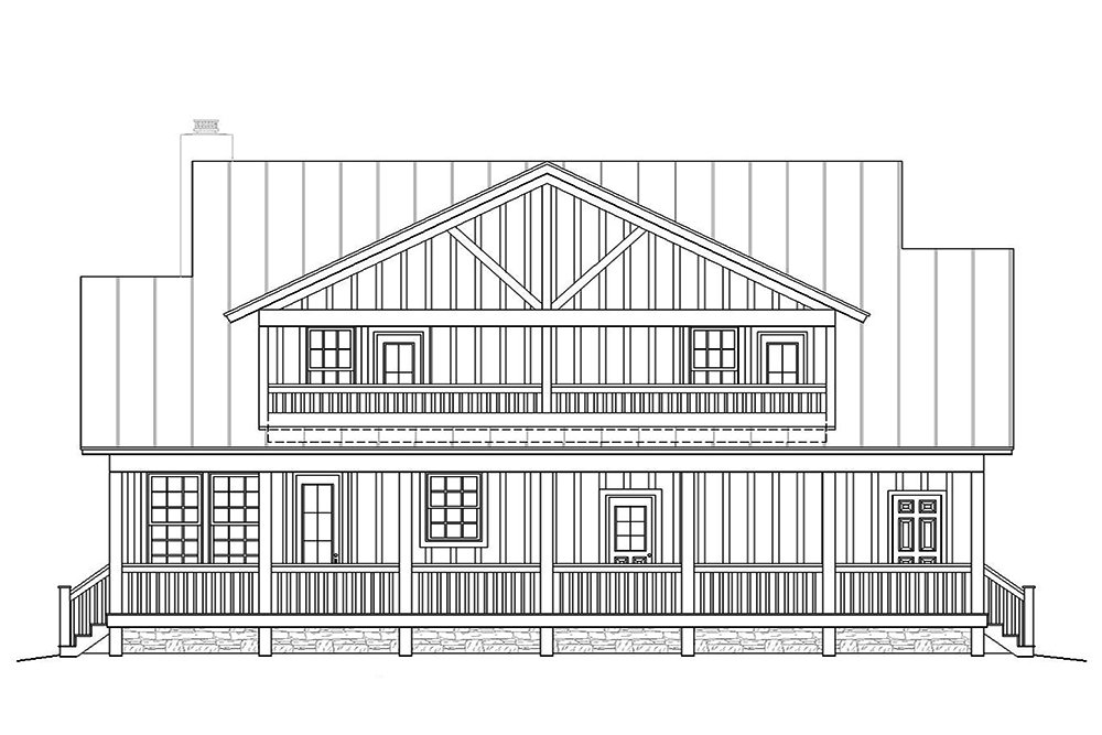 Home Plan Rear Elevation of this 3-Bedroom,1990 Sq Ft Plan -196-1048