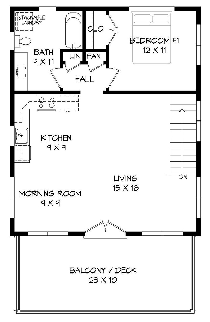 Floor Plan Second Story of Contemporary Plan #196-1049