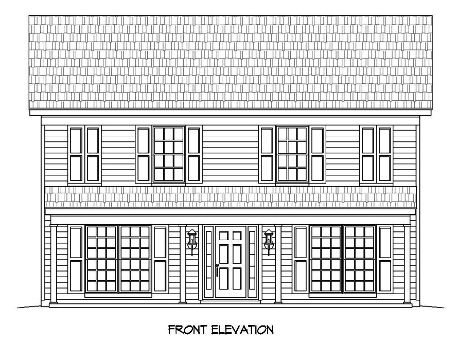 Home Plan Front Elevation of this 4-Bedroom,2040 Sq Ft Plan -196-1052