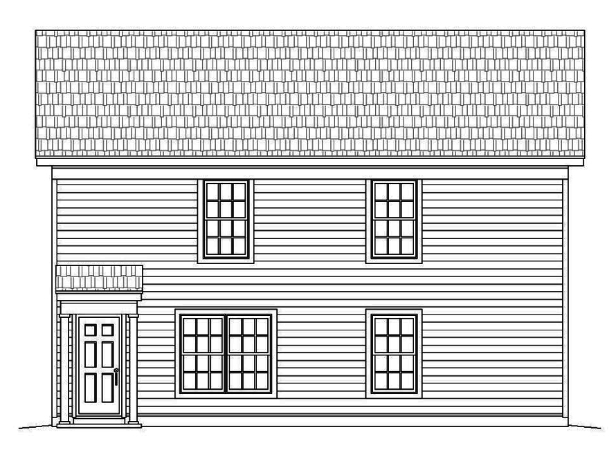 Home Plan Rear Elevation of this 4-Bedroom,2040 Sq Ft Plan -196-1052