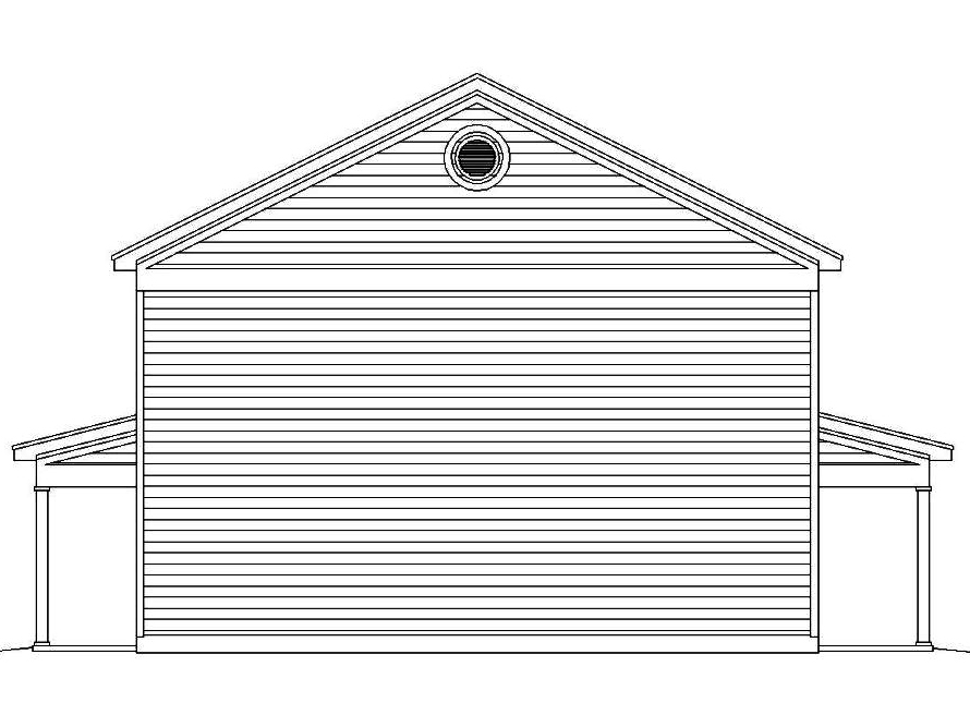 Home Plan Left Elevation of this 4-Bedroom,2040 Sq Ft Plan -196-1052